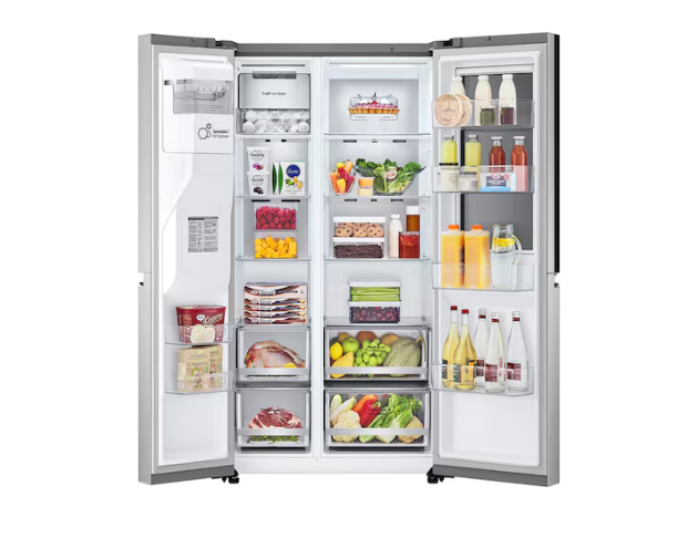 LG樂金-734公升 InstaView™ 敲敲看門中門冰球對開冰箱 (GR-QPLC82SS)