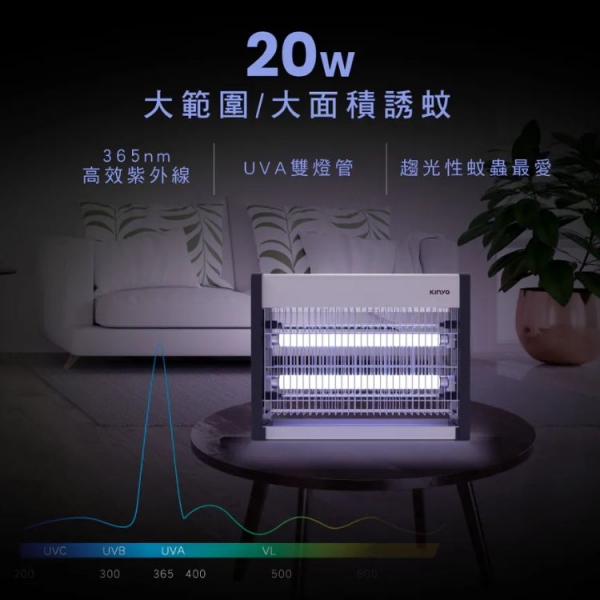 【KINYO】電擊式捕蚊燈20W(KL-9827) 