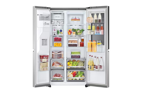 LG樂金-734公升 InstaView™ 敲敲看門中門冰球對開冰箱 (GR-QPLC82SS)