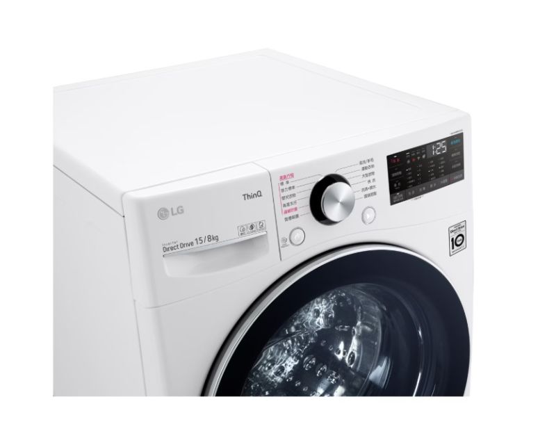 LG 15公斤滾筒洗衣機|冰瓷白|蒸洗脫烘 (洗15+烘8公斤) WD-S15TBD 3
