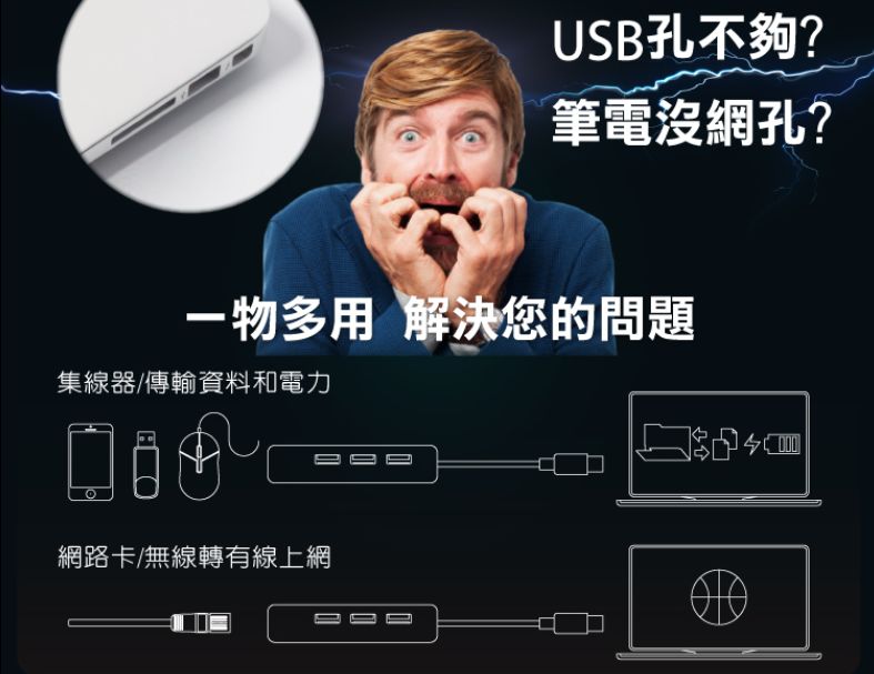 TOTO LINK  U1003 USB 3.0 轉RJ45 Gigabit 網路卡+集線器