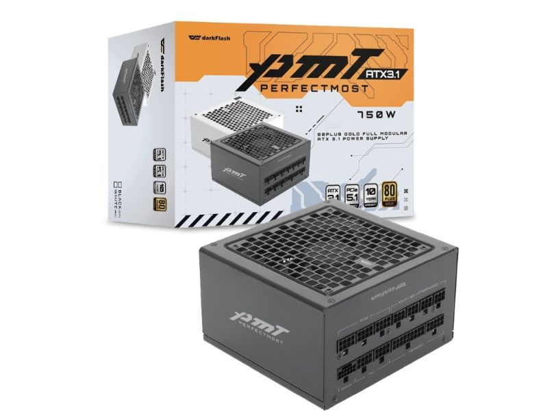 【darkFlash】PMT 750W 金牌 電源供應器 (黑/白)