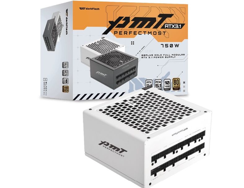 【darkFlash】PMT 750W 金牌 電源供應器 (黑/白)