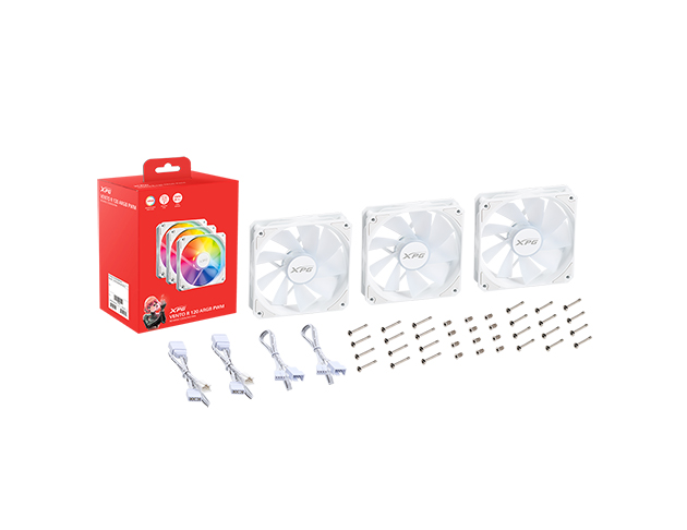 XPG  VENTO 120 ARGB PWM - 反葉扇三入包 (白) 