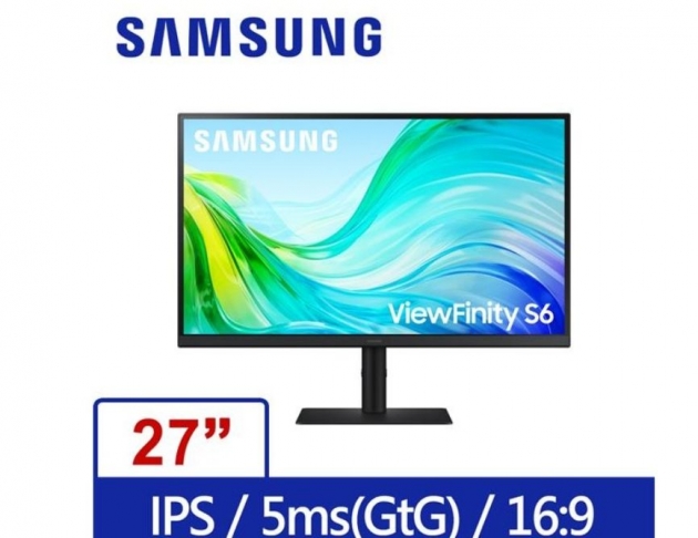 J0069434 三星SAMSUNG S27F612EAC ViewFinity S6 2K 100Hz旋轉升降創作者色彩專業螢幕