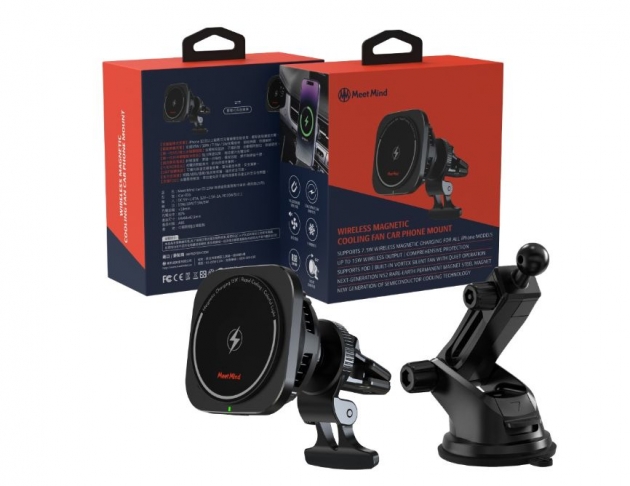 Magsafe 15W無線磁吸製冷散熱車架-iOS Android通用款/方形款/圓形款