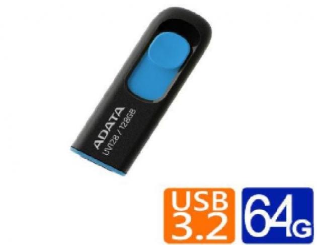 威剛 UV128 64G USB3.2行動碟 (藍)