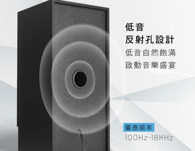 【KINYO】二件式木質立體音箱 (PS-2100)