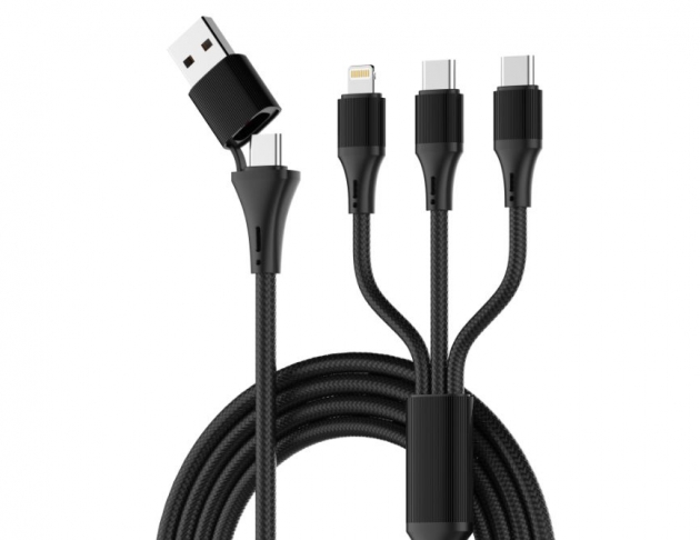 LDNIIO 立德諾 2對3編織充 電傳輸線100W-1.2米