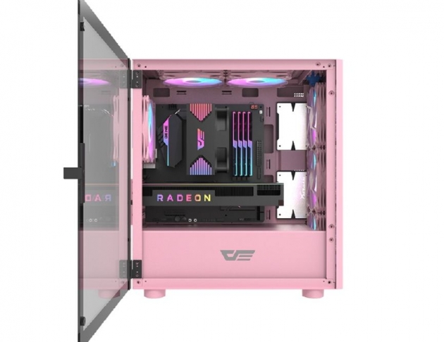 darkFlash DLM21 Mesh機箱-粉(含4風扇)