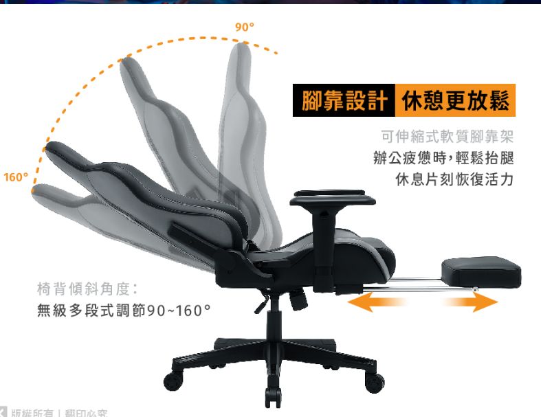 【KTnet】CG1000 電競辦公多功能椅 黑