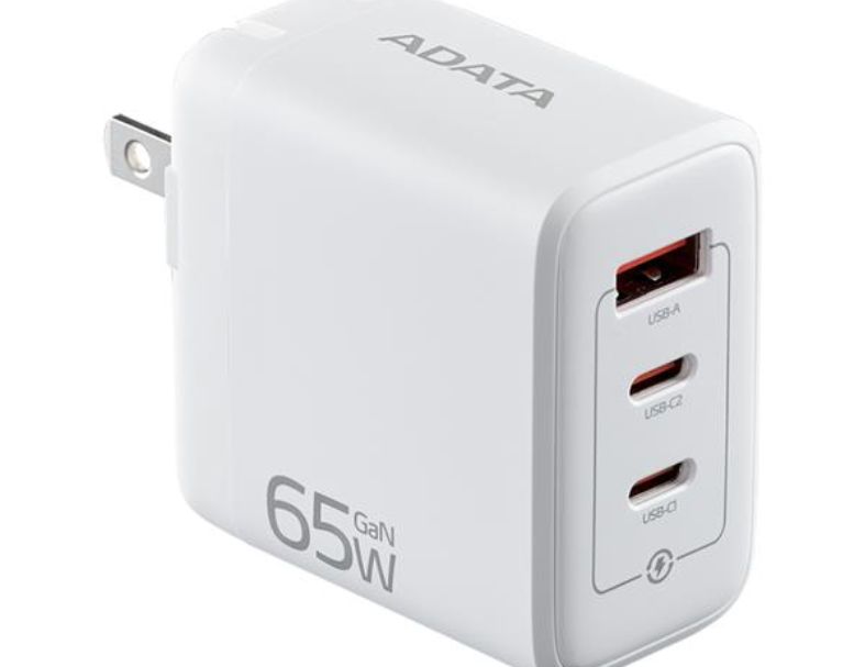 威剛65W GaN氮化鎵充電器(3孔) (白) (黑)