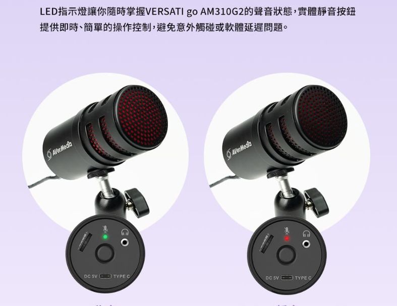 圓剛AVerMedia AM310G2 黑鳩USB心型指向麥克風