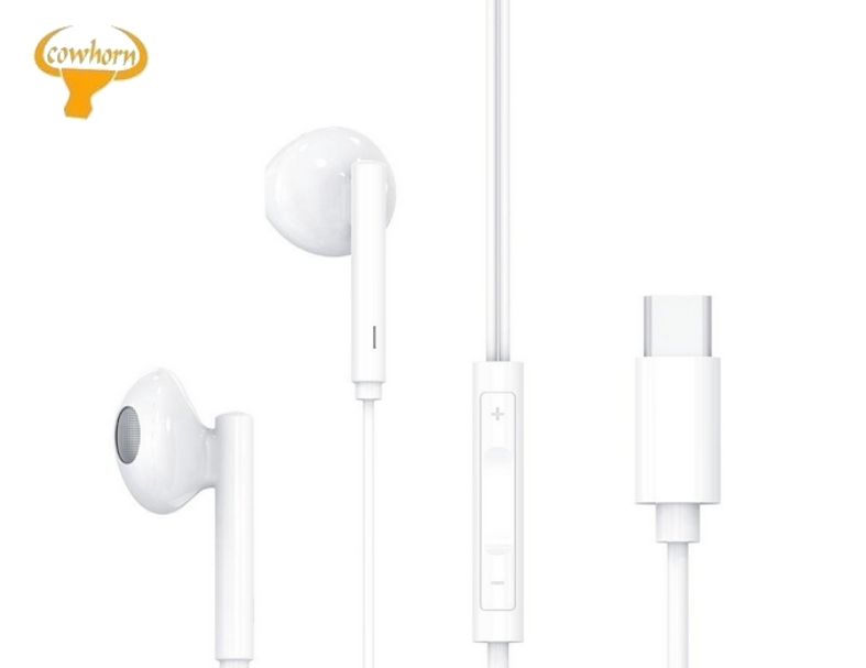 牛角Cowhorn EC02全兼容Type C入耳式立有線耳機 白色/黑色