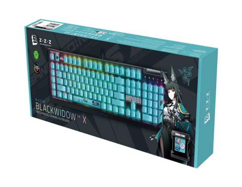 雷蛇Razer BlackWidow黑寡婦V4X【綠軸】蜘幻彩版有線機械式RGB鍵盤