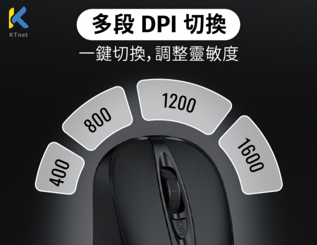  KTnet M301 4D有線光學滑鼠 1600DPI（USB／黑）