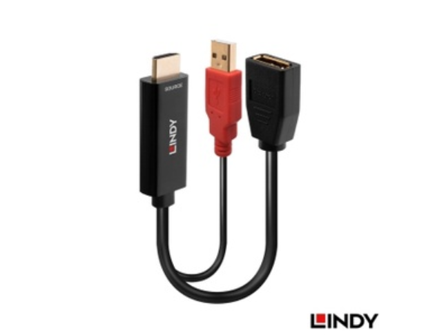 LINDY 林帝－HDMI2.0 TO DISPLAYPORT1.2 轉接器帶USB電源 1