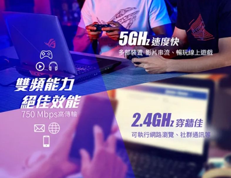 ASUS華碩 RT-AC52 AC750 四天線雙頻無線WIFI路由器(分享器)