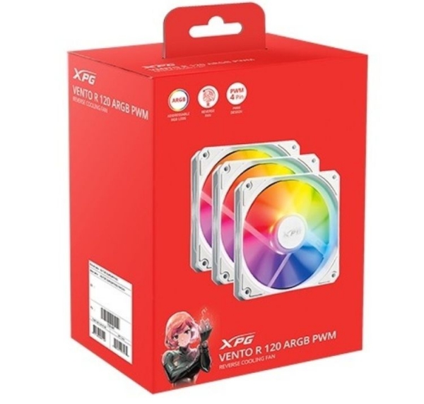 XPG  VENTO 120 ARGB PWM - 反葉扇三入包 (白) 