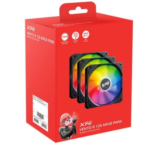 VENTO 120 ARGB PWM - 反葉扇三入包 (黑)