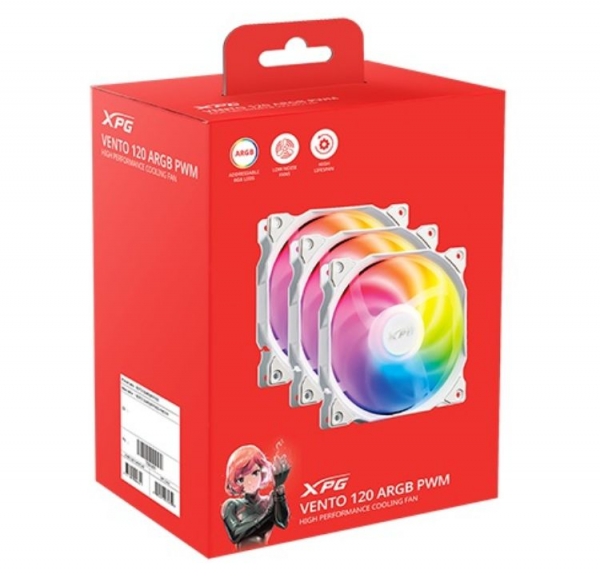 VENTO 120 ARGB PWM - 三入包 (白)