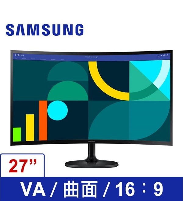 三星SAMSUNG S27D362GAC 曲面護眼低藍100HzVA液晶螢幕
