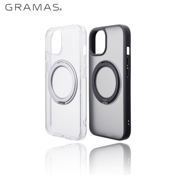 【Gramas】 Mag-O 360 支架防摔殼 iPhone 15  15Pro  15Pro Max 透明 黑