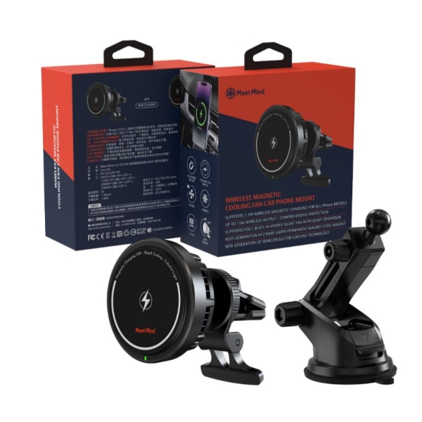 Magsafe 15W無線磁吸製冷散熱車架-iOS Android通用款/方形款/圓形款