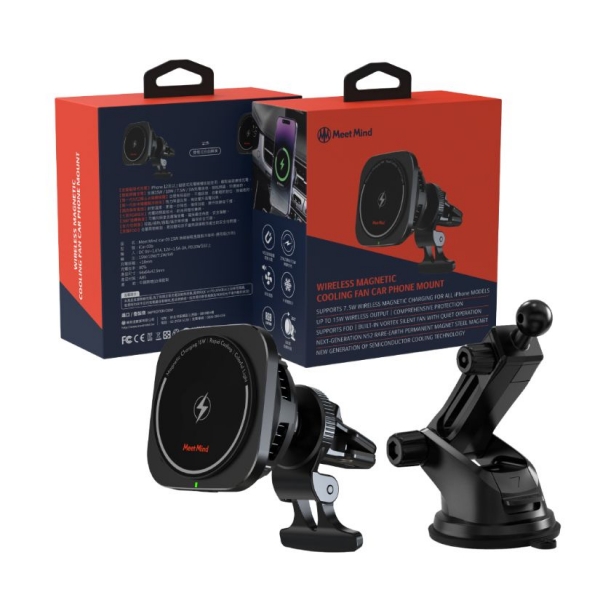 Magsafe 15W無線磁吸製冷散熱車架-iOS Android通用款/方形款/圓形款