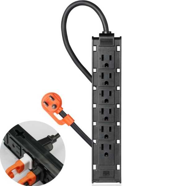 群加 1開12插雙面抗搖擺延長線(黑色)  1M 