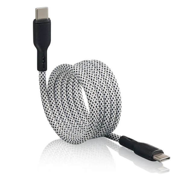 【KINYO】Type-C to Type-C 磁吸秒收充電傳輸線-1M (USB-TYC09) 紫色/白色