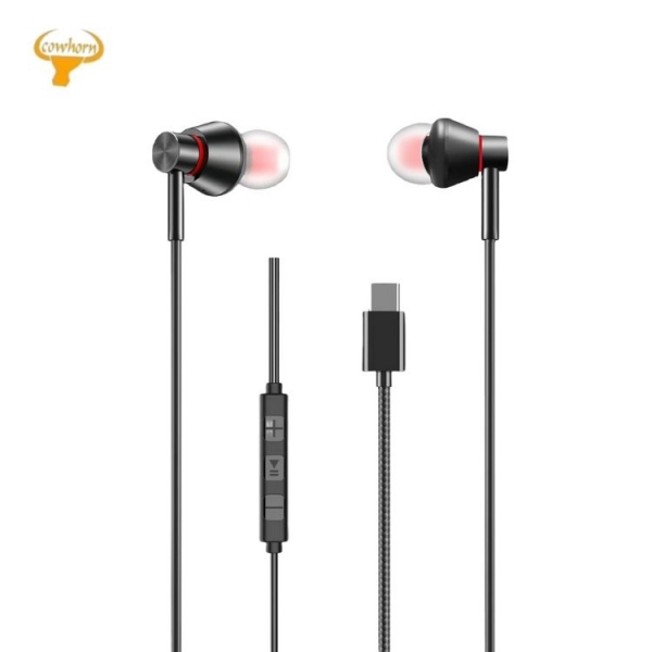牛角Cowhorn EC02全兼容Type C入耳式立有線耳機 白色/黑色