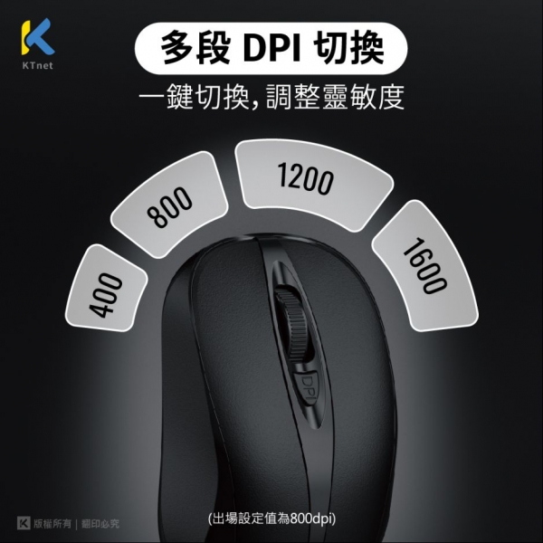  KTnet M301 4D有線光學滑鼠 1600DPI（USB／黑）